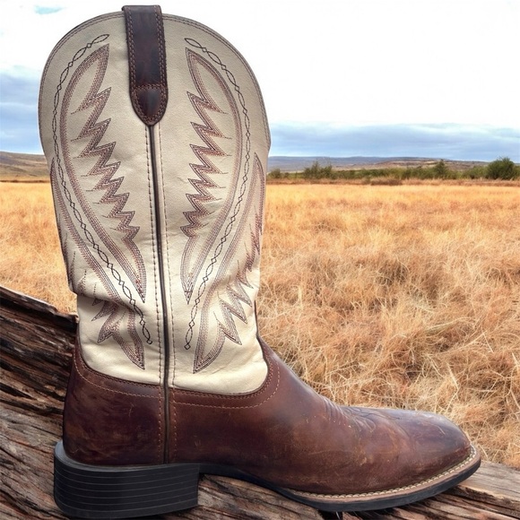 Ariat Men’s Amos Barley Brown and Cream Western Cowboy Boots Sz 13D - Picture 3 of 7